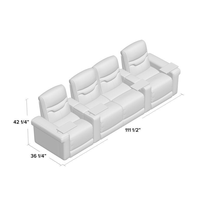 Orren Ellis Leather Home Theater Seat with Cup Holder & Reviews Wayfair